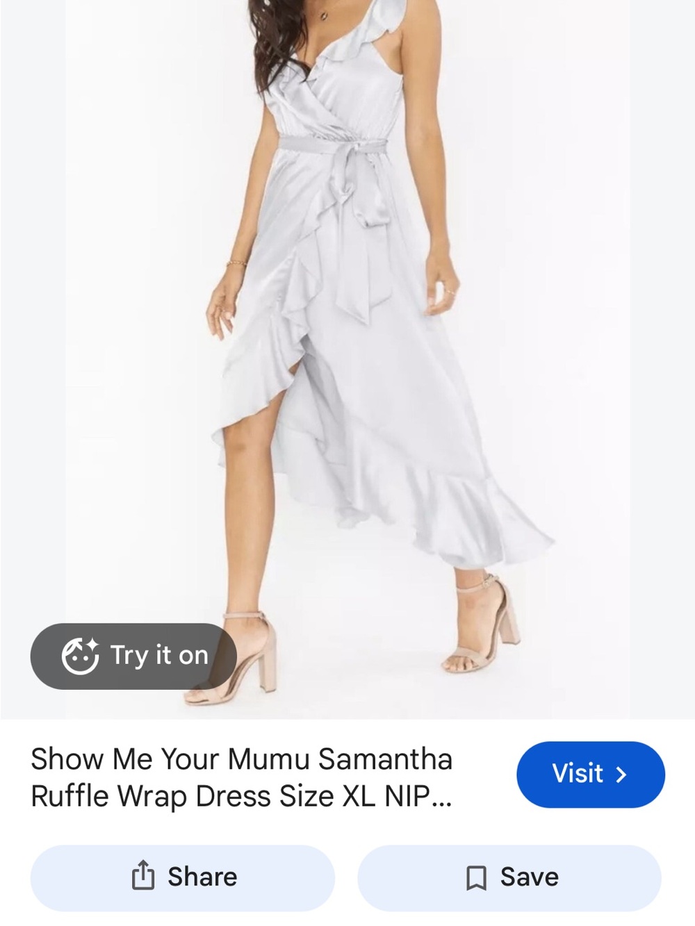 🌼 NWT Show Me Your Mumu Samantha High-Low Ruffle Satin Wrap dress XXS